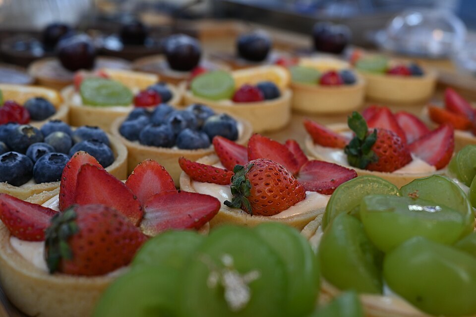 Assorted fresh fruit tarts